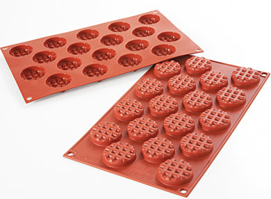 Silikomart SF143 Mini Round Waffle Professional Silicon Mould by Home Chocolate Factory - professional pastry and chocolate equipment