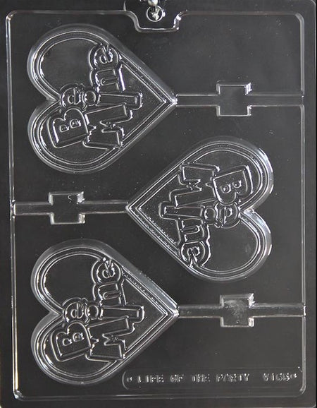 Be Mine Large Heart Lollipop Chocolate Mould by Home Chocolate Factory - professional pastry and chocolate equipment